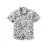 Passenger Men's Traveller Short Sleeve Stretch Shirts Dark Denim / Small-Dark Denim / Medium-Dark Denim / Large-Dark Denim / X-Large-Abstract Strata Multi / Small #- 53 Degrees North 