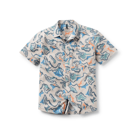 Passenger Men's Traveller Short Sleeve Stretch Shirts Dark Denim / Small-Dark Denim / Medium-Dark Denim / Large-Dark Denim / X-Large-Abstract Strata Multi / Small #- 53 Degrees North 