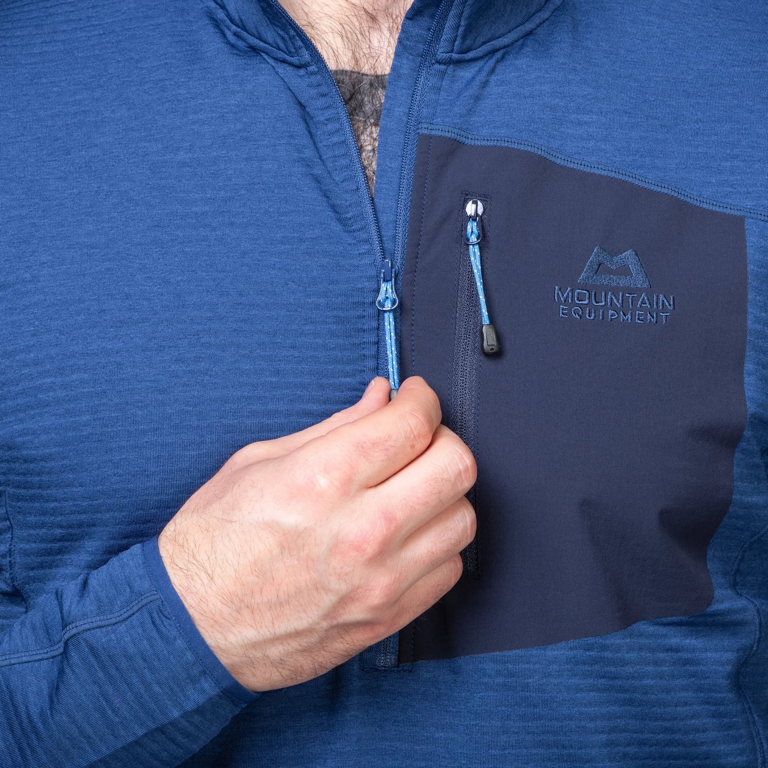 Mountain Equipment Men's Lumiko Zip T Fleece Atlantic/Cosmos / Small-Atlantic/Cosmos / Medium-Atlantic/Cosmos / Large-Atlantic/Cosmos / X-Large-Atlantic/Cosmos / XX-Large #- 53 Degrees North 