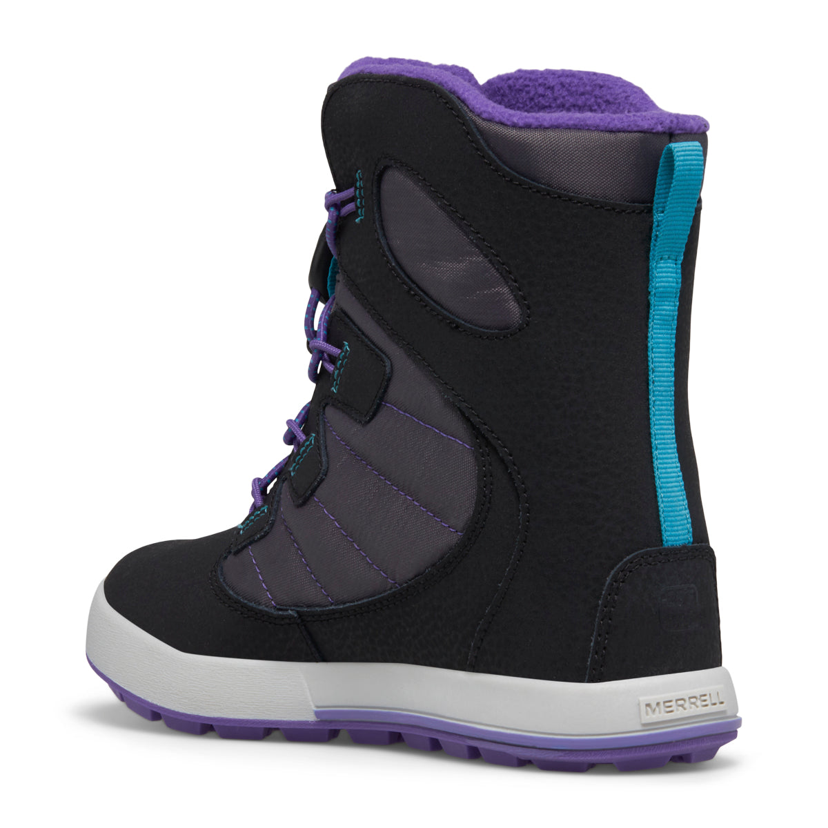 Merrell Kids' Snow Bank 4.0 Waterproof Boots Black/Purple/Turq / UK 12-Black/Purple/Turq / UK 13-Black/Purple/Turq / UK 1-Black/Purple/Turq / UK 2-Black/Purple/Turq / UK 3 #- 53 Degrees North 