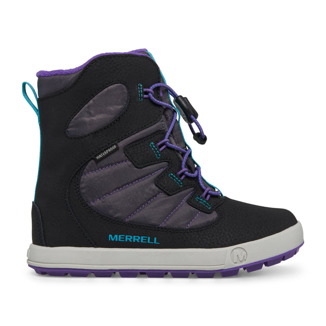 Merrell Kids' Snow Bank 4.0 Waterproof Boots Black/Purple/Turq / UK 12-Black/Purple/Turq / UK 13-Black/Purple/Turq / UK 1-Black/Purple/Turq / UK 2-Black/Purple/Turq / UK 3 #- 53 Degrees North 