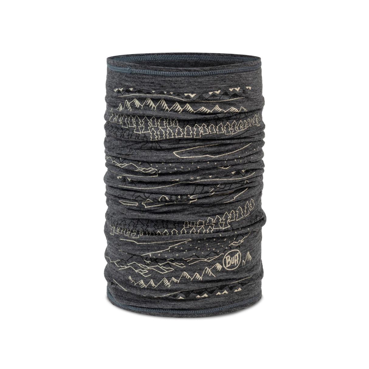 BUFF Merino Lightweight Neckwarmer Eirik Grey #- 53 Degrees North 