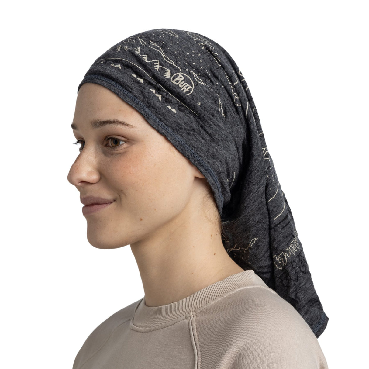 BUFF Merino Lightweight Neckwarmer Eirik Grey #- 53 Degrees North 