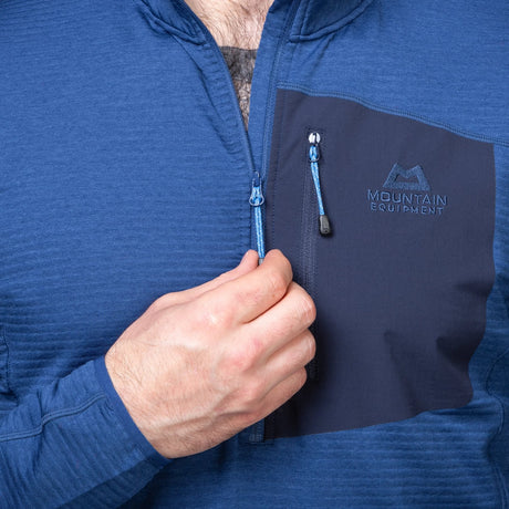 Mountain Equipment Men's Lumiko Zip T Fleece Atlantic/Cosmos / Small-Atlantic/Cosmos / Medium-Atlantic/Cosmos / Large-Atlantic/Cosmos / X-Large-Atlantic/Cosmos / XX-Large - 53 Degrees North 