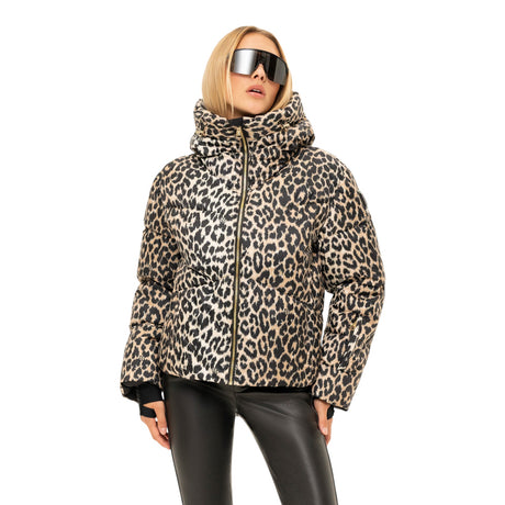 Nikkie Women's Newport Leopard Ski Jacket Hummus / X-Small-Hummus / Small-Hummus / Medium-Hummus / Large #- 53 Degrees North 