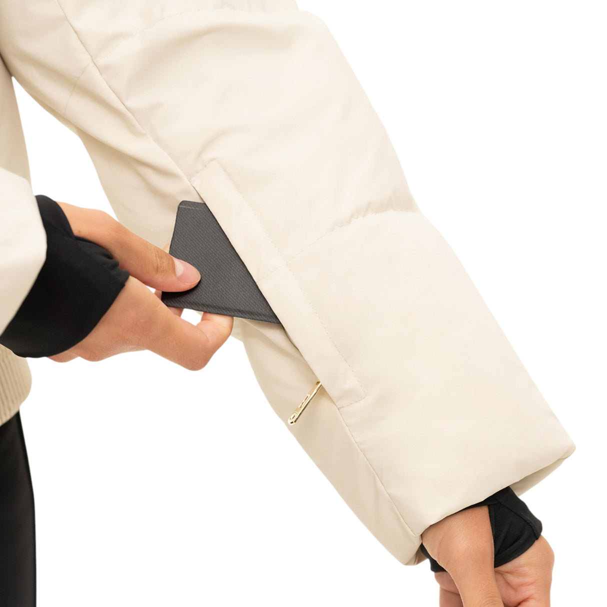 Nikkie Women's Numa Glitter Ski Jacket Cream / X-Small-Cream / Small-Cream / Medium-Cream / Large-Black / X-Small #- 53 Degrees North 