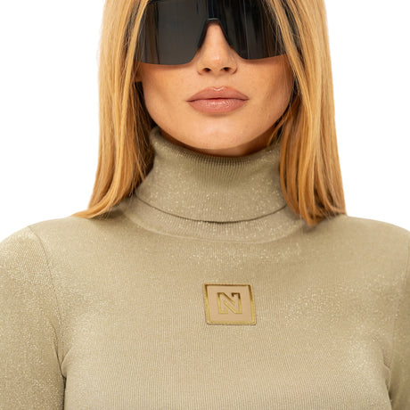 Nikkie Women's Noroton Shiny Turtleneck Gold / X-Small-Gold / Small-Gold / Medium-Gold / Large - 53 Degrees North 