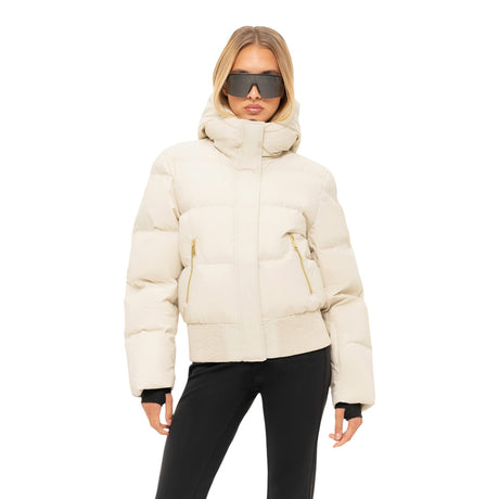 Nikkie Women's Numa Glitter Ski Jacket Cream / X-Small-Cream / Small-Cream / Medium-Cream / Large-Black / X-Small - 53 Degrees North 