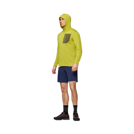 Norrona Men's Falketind Warm1 Hood Golden Lime/Olive Night / Small-Golden Lime/Olive Night / Medium-Golden Lime/Olive Night / Large-Golden Lime/Olive Night / X-Large-Caviar Black / Small - 53 Degrees North 