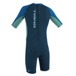 O'Neill Boys' Toddler Reactor-2 2mm Back Zip Short Sleeve Spring Wetsuit Slate/Light Aqua/Ocean / Age 2-Slate/Light Aqua/Ocean / Age 3-Slate/Light Aqua/Ocean / Age 4-Slate/Light Aqua/Ocean / Age 5-6 - 53 Degrees North 