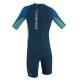 O'Neill Boys' Toddler Reactor-2 2mm Back Zip Short Sleeve Spring Wetsuit Slate/Light Aqua/Ocean / Age 2-Slate/Light Aqua/Ocean / Age 3-Slate/Light Aqua/Ocean / Age 4-Slate/Light Aqua/Ocean / Age 5-6 - 53 Degrees North 