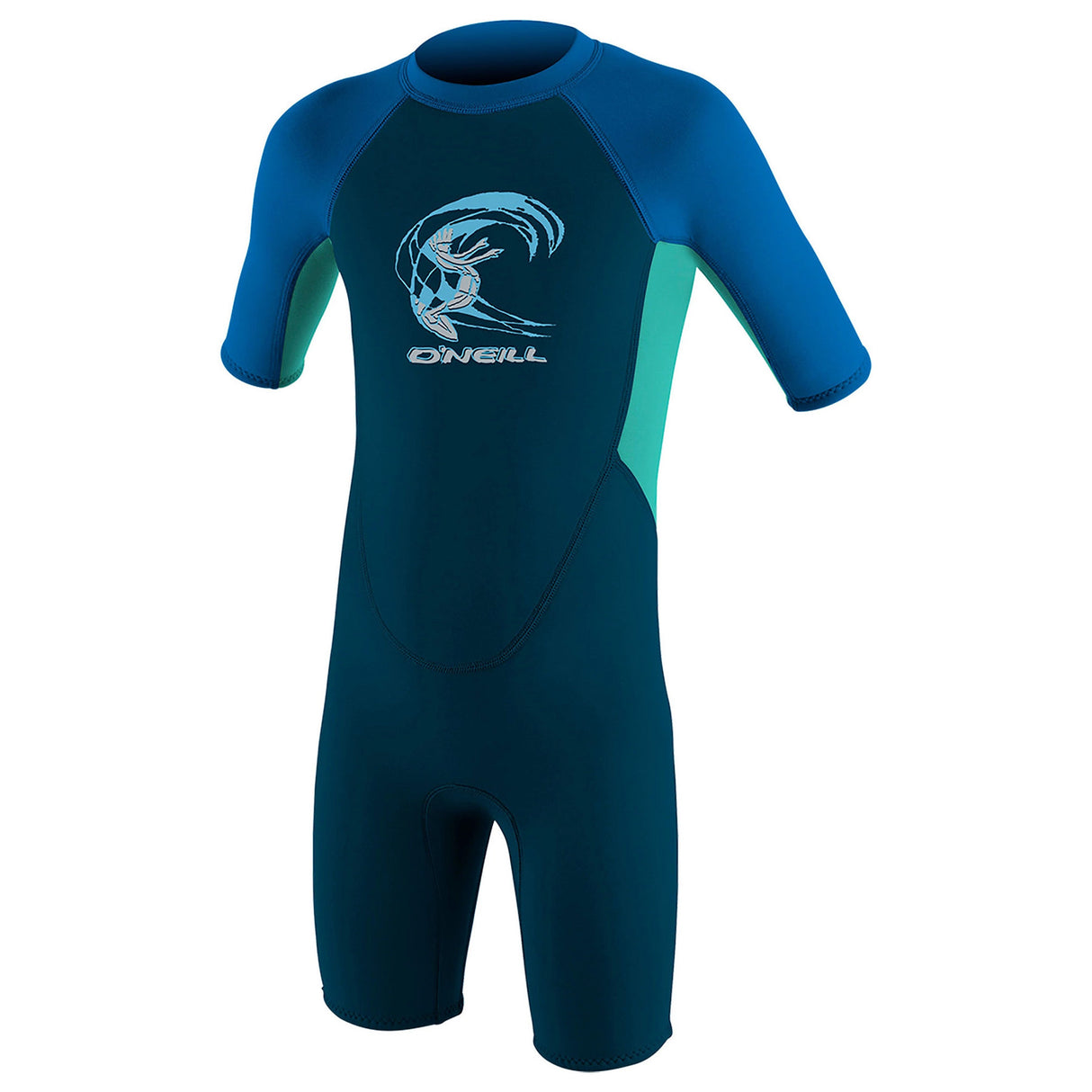 O'Neill Boys' Toddler Reactor-2 2mm Back Zip Short Sleeve Spring Wetsuit Slate/Light Aqua/Ocean / Age 2-Slate/Light Aqua/Ocean / Age 3-Slate/Light Aqua/Ocean / Age 4-Slate/Light Aqua/Ocean / Age 5-6 - 53 Degrees North 