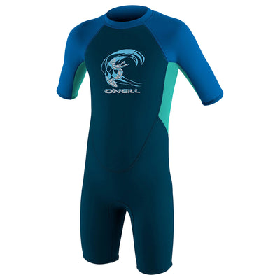 O'Neill Boys' Toddler Reactor-2 2mm Back Zip Short Sleeve Spring Wetsuit Slate/Light Aqua/Ocean / Age 2-Slate/Light Aqua/Ocean / Age 3-Slate/Light Aqua/Ocean / Age 4-Slate/Light Aqua/Ocean / Age 5-6 - 53 Degrees North 