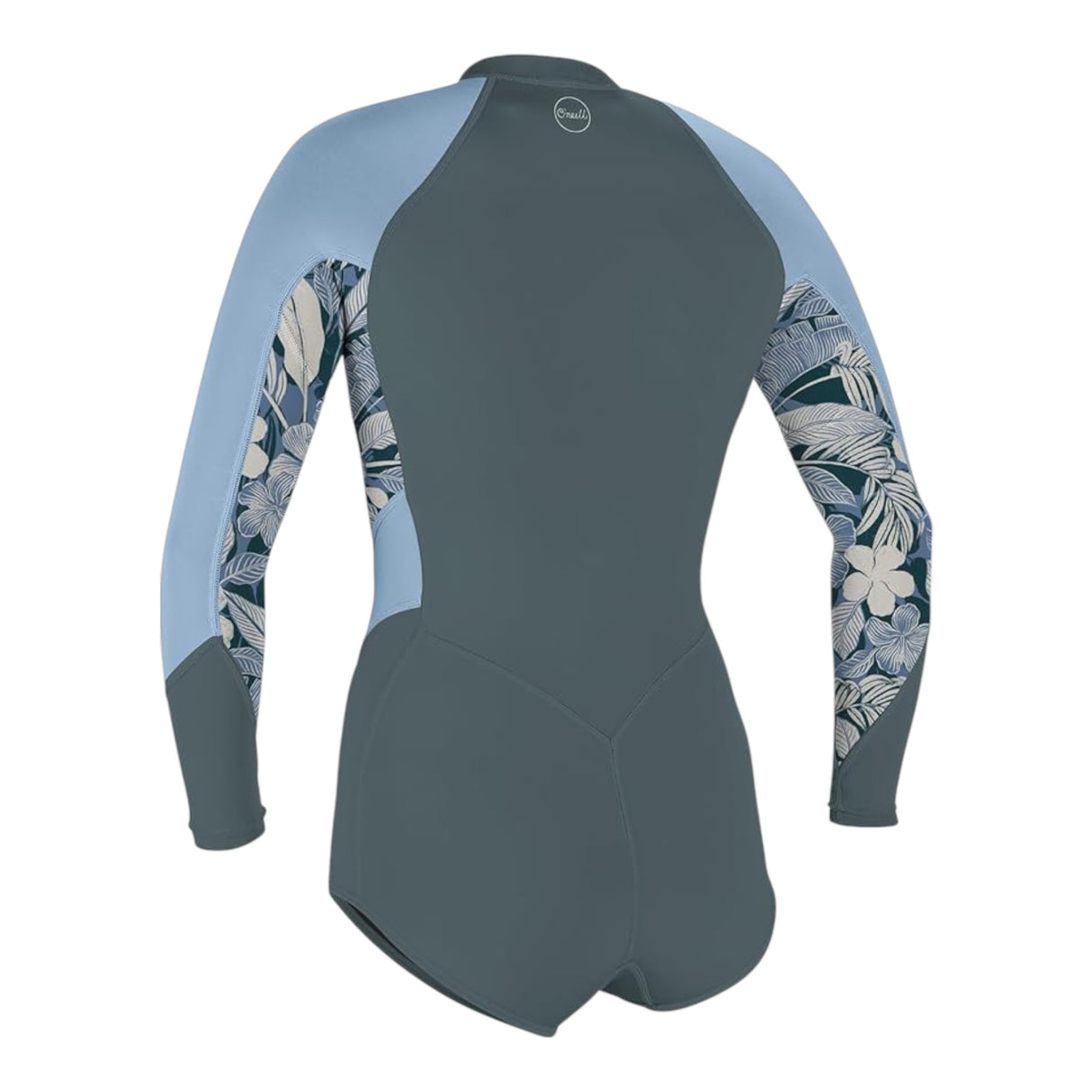 O'Neill Women's Bahia 2/1 Front Zip Long Sleeve Short Spring Shade/Palmen Trop/Faded Denim / X-Small-Shade/Palmen Trop/Faded Denim / Small-Shade/Palmen Trop/Faded Denim / Medium-Shade/Palmen Trop/Faded Denim / Large - 53 Degrees North 
