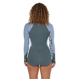 O'Neill Women's Bahia 2/1 Front Zip Long Sleeve Short Spring Shade/Palmen Trop/Faded Denim / X-Small-Shade/Palmen Trop/Faded Denim / Small-Shade/Palmen Trop/Faded Denim / Medium-Shade/Palmen Trop/Faded Denim / Large - 53 Degrees North 