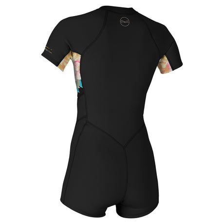 O'Neill Women's Bahia 2/1 Front Zip Short Sleeve Spring Wetsuit Black/Mika Floral / X-Small-Black/Mika Floral / Small-Black/Mika Floral / Medium-Black/Mika Floral / Large - 53 Degrees North 