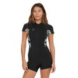 O'Neill Women's Bahia 2/1 Front Zip Short Sleeve Spring Wetsuit Black/Mika Floral / X-Small-Black/Mika Floral / Small-Black/Mika Floral / Medium-Black/Mika Floral / Large - 53 Degrees North 