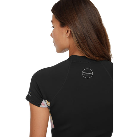 O'Neill Women's Bahia 2/1 Front Zip Short Sleeve Spring Wetsuit Black/Mika Floral / X-Small-Black/Mika Floral / Small-Black/Mika Floral / Medium-Black/Mika Floral / Large - 53 Degrees North 