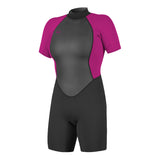O'Neill Women's Reactor-2 2mm Short Sleeve Spring Wetsuit Black/Berry / X-Small-Black/Berry / Small-Black/Berry / Medium-Black/Berry / Large-Black/Berry / X-Large - 53 Degrees North 