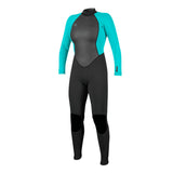O'Neill Women's Reactor-2 Full 3/2mm Wetsuit Black/Light Aqua / X-Small-Black/Light Aqua / Small-Black/Light Aqua / Medium-Black/Light Aqua / Large-Black/Light Aqua / X-Large - 53 Degrees North 