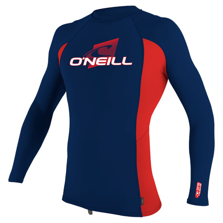 O'Neill Youth Premium Skins Long Sleeve Rash Guard Ocean/White/Copen Blue / Age 5-6-Ocean/White/Copen Blue / Age 7-8-Ocean/White/Copen Blue / Age 9-10-Ocean/White/Copen Blue / Age 11-12-Ocean/White/Copen Blue / Age 13-14 - 53 Degrees North 