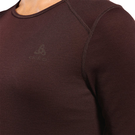 ODLO Women's Active Warm Eco Baselayer Top Fudge / X-Small-Fudge / Small-Fudge / Medium-Fudge / Large-Fudge / X-Large - 53 Degrees North 