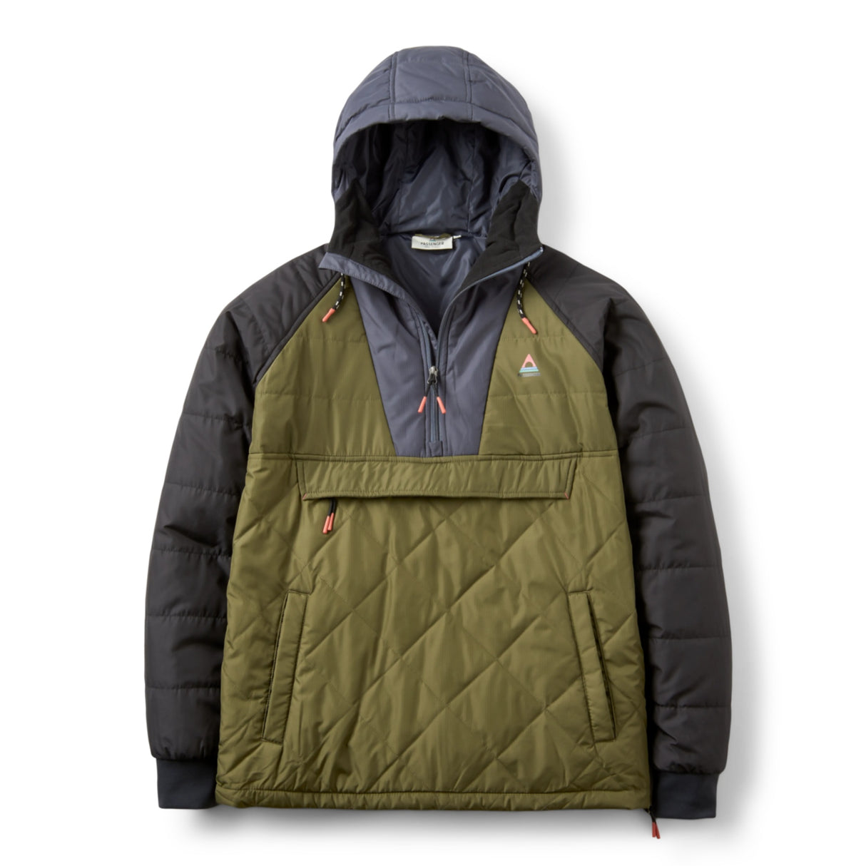 Passenger Men's Oceanic Recycled Insulated Half Zip Jacket Black/Retro Orange / Small-Black/Retro Orange / Medium-Black/Retro Orange / Large-Black/Retro Orange / X-Large-Black/Khaki / Small #- 53 Degrees North 