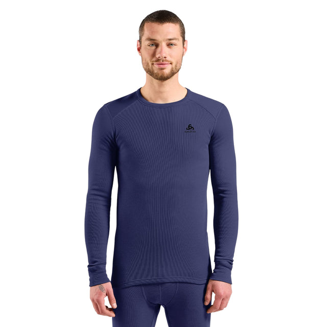 Odlo Men's Active Warm Baselayer Crew Neck Baselayer Skipper Blue / Small-Skipper Blue / Medium-Skipper Blue / Large-Skipper Blue / X-Large-Skipper Blue / XX-Large - 53 Degrees North 