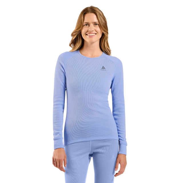 Odlo Women's Active Warm Baselayer Top Crew Neck Blue Heron / X-Small-Blue Heron / Small-Blue Heron / Medium-Blue Heron / Large-Blue Heron / X-Large - 53 Degrees North 