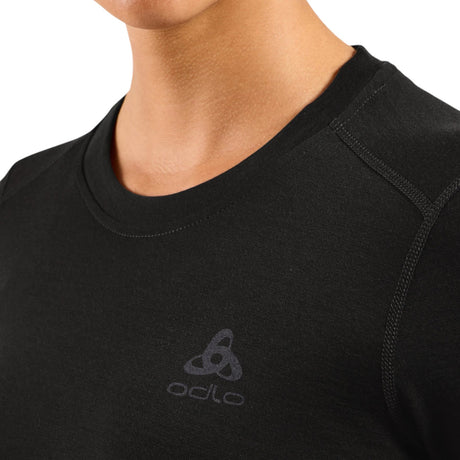 Odlo Women's Merino 160 Baselayer Top Crew Neck Black / X-Small-Black / Small-Black / Medium-Black / Large-Black / X-Large - 53 Degrees North 