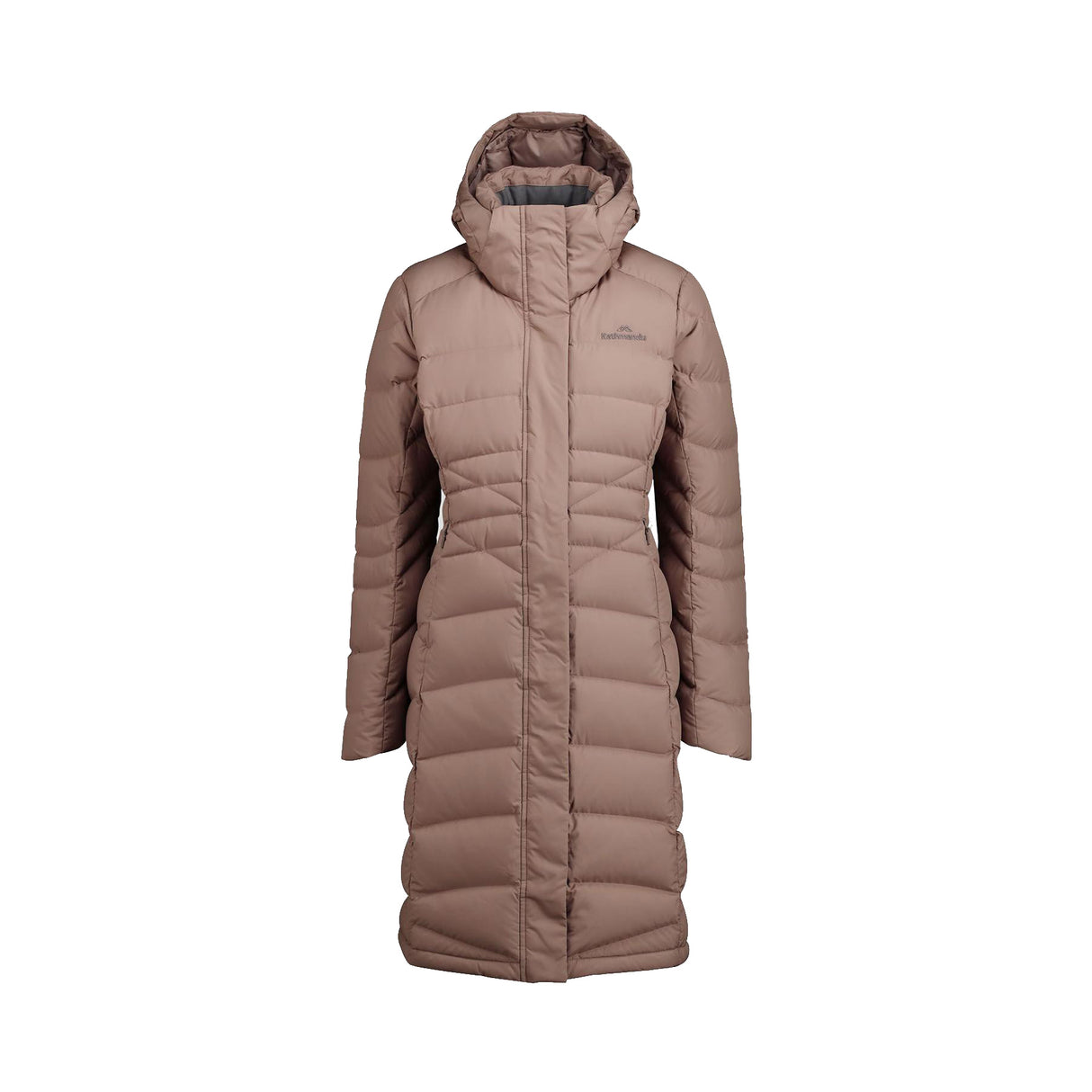 Kathmandu Women's Winterburn Longline Down Coat Taupe / X-Small-Taupe / Small-Taupe / Medium-Taupe / Large-Taupe / X-Large #- 53 Degrees North 
