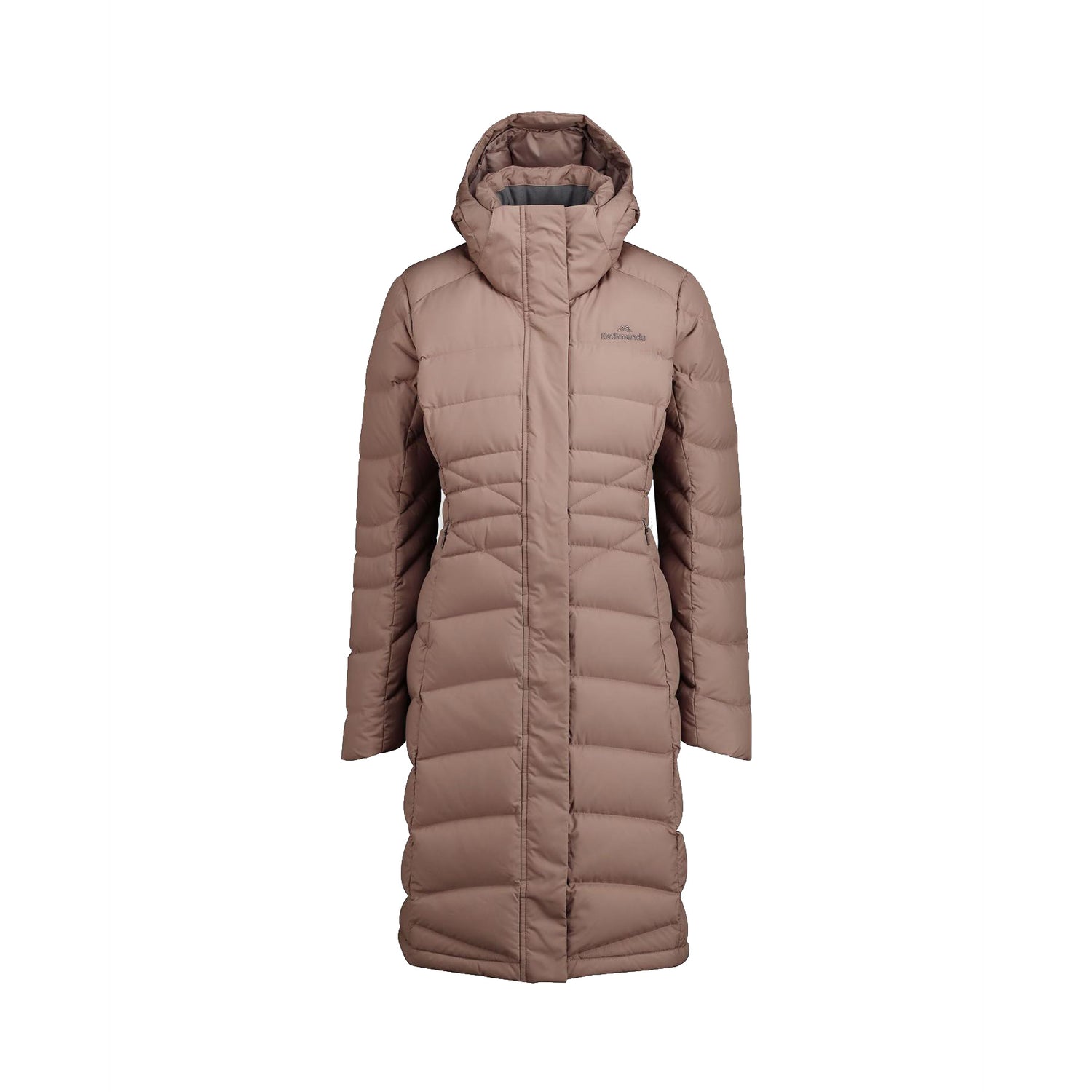 Kathmandu Women's Winterburn Longline Down Coat Taupe / X-Small-Taupe / Small-Taupe / Medium-Taupe / Large-Taupe / X-Large #- 53 Degrees North 