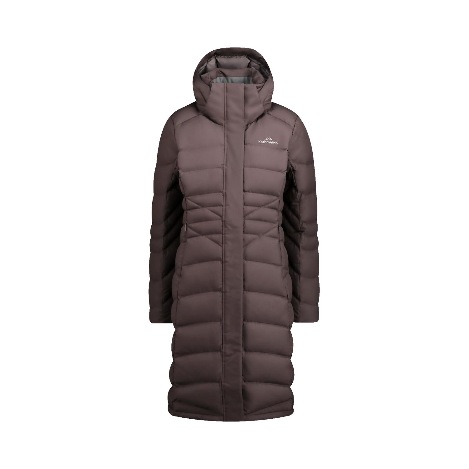 Kathmandu Women's Winterburn Longline Down Coat Taupe / X-Small-Taupe / Small-Taupe / Medium-Taupe / Large-Taupe / X-Large #- 53 Degrees North 