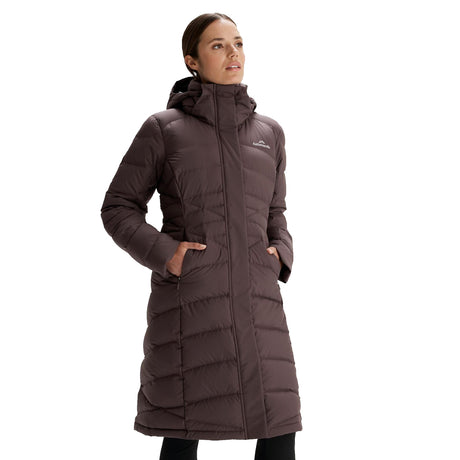 Kathmandu Women's Winterburn Longline Down Coat Taupe / X-Small-Taupe / Small-Taupe / Medium-Taupe / Large-Taupe / X-Large #- 53 Degrees North 