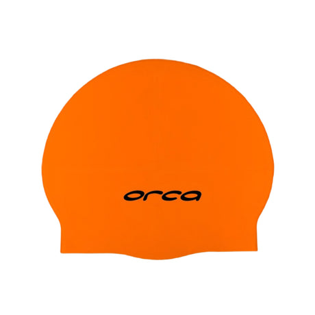 Orca Silicone Swim Cap Black-Hi-Vis Orange - 53 Degrees North 