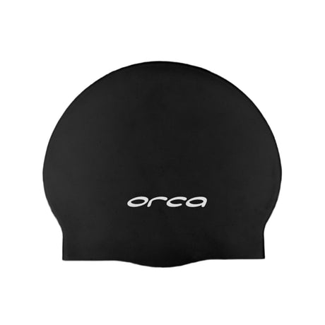 Orca Silicone Swim Cap Black-Hi-Vis Orange - 53 Degrees North 