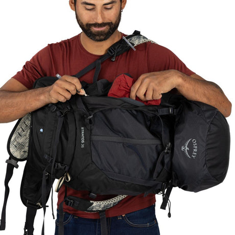 Osprey Stratos 36 Hiking Backpack Raven Black - 53 Degrees North 