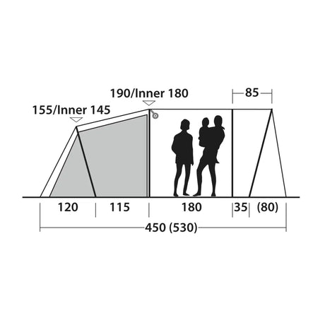 Outwell Durango 4 4-Person Family Tent Green - 53 Degrees North 