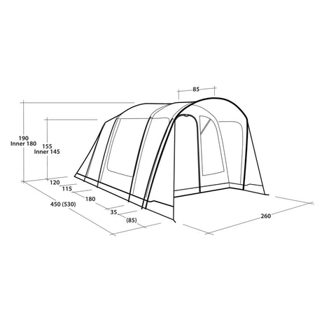 Outwell Durango 4 4-Person Family Tent Green - 53 Degrees North 