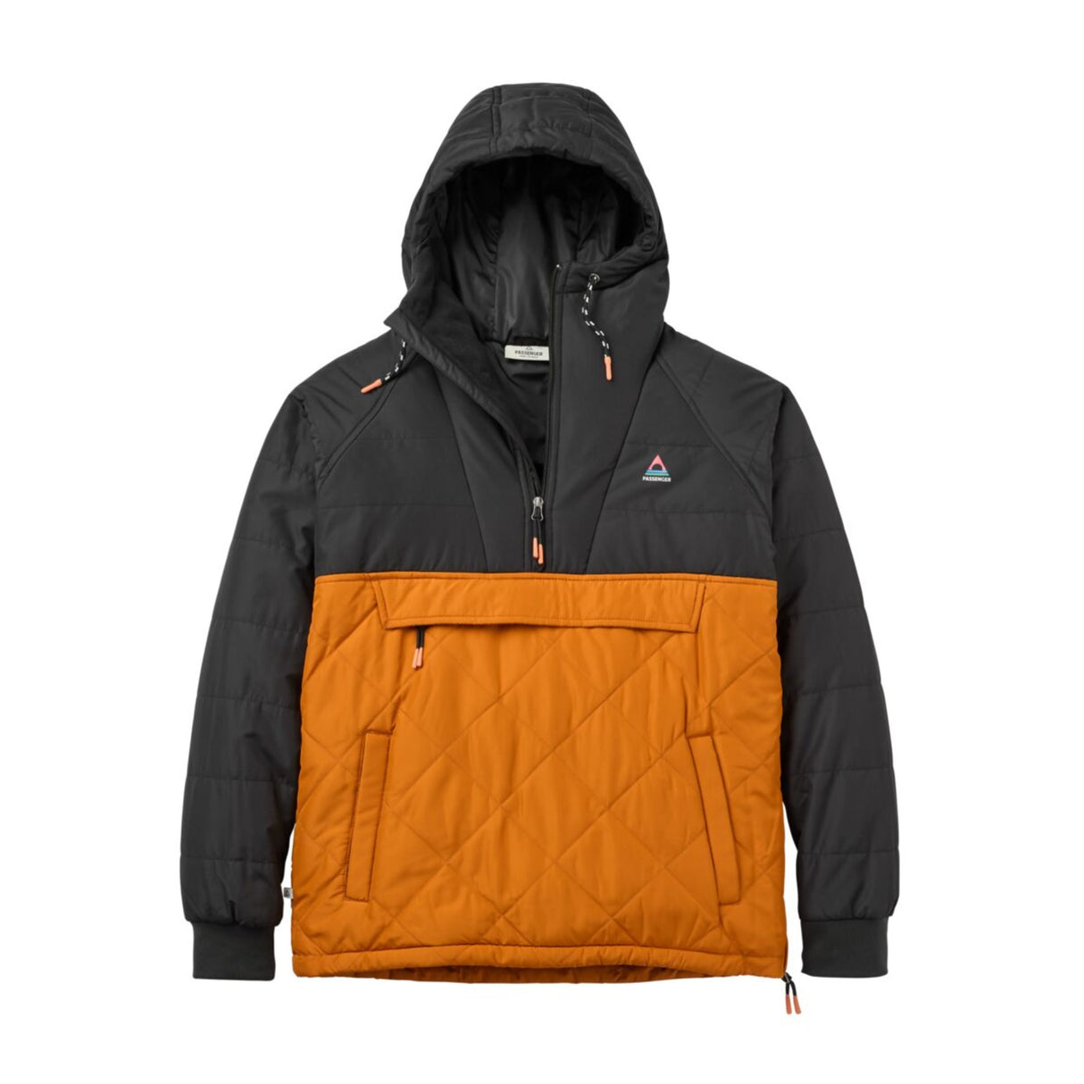 Passenger Men's Oceanic Recycled Insulated Half Zip Jacket Black/Retro Orange / Small-Black/Retro Orange / Medium-Black/Retro Orange / Large-Black/Retro Orange / X-Large-Black/Khaki / Small - 53 Degrees North 