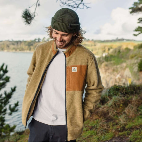 Passenger Men's Trekker Deep Pile Sherpa Fleece Jacket Biscuit / Small-Biscuit / Medium-Biscuit / Large-Biscuit / X-Large - 53 Degrees North 