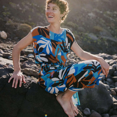 Passenger Women's Thimbleberry Jumpsuit Mountain Foliage Blue / X-Small-Mountain Foliage Blue / Small-Mountain Foliage Blue / Medium-Mountain Foliage Blue / Large-Mountain Foliage Blue / X-Large - 53 Degrees North 