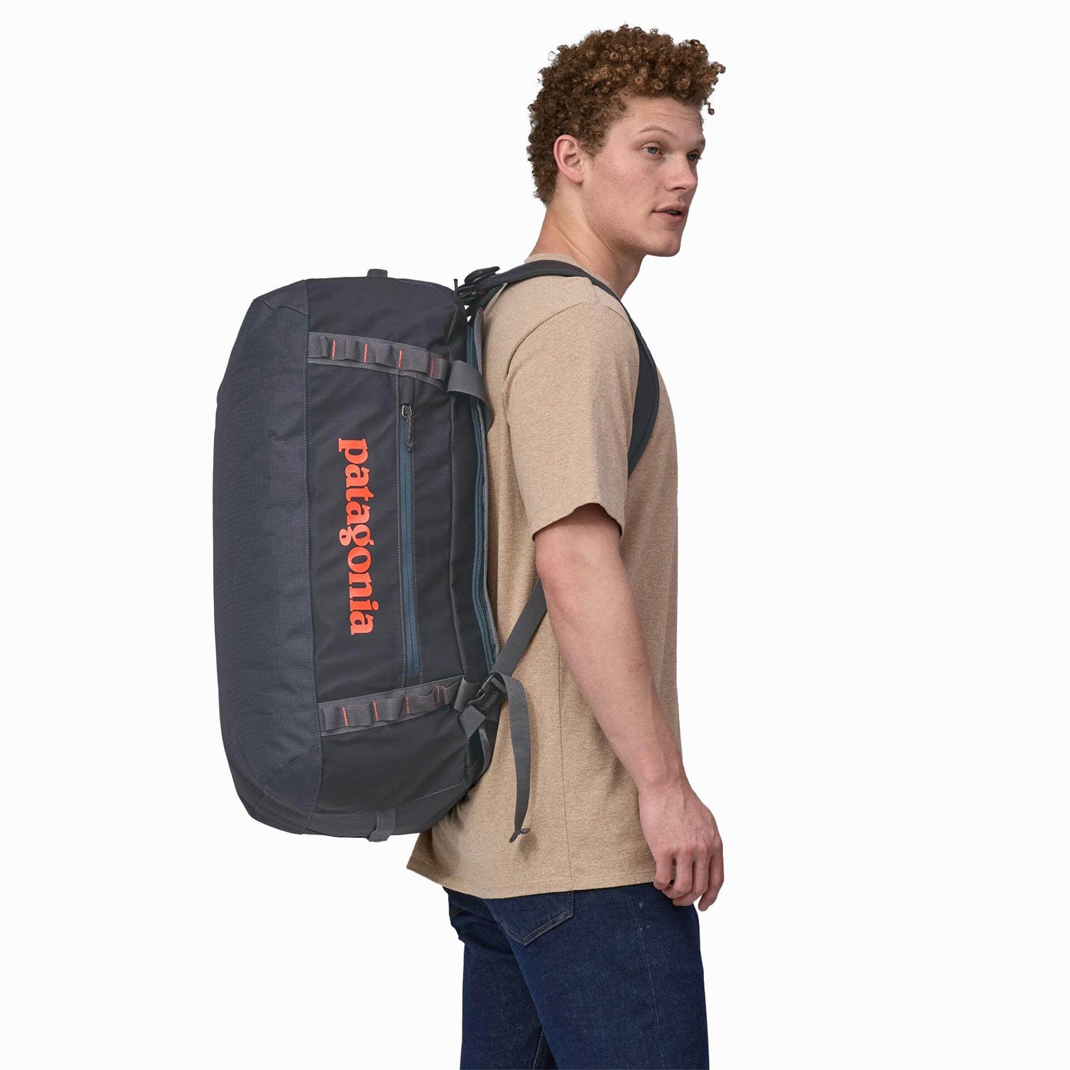 Patagonia Black Hole Duffel 55L Smolder Blue/Amanita Red-Black-Smolder Blue-Black/Black - 53 Degrees North 