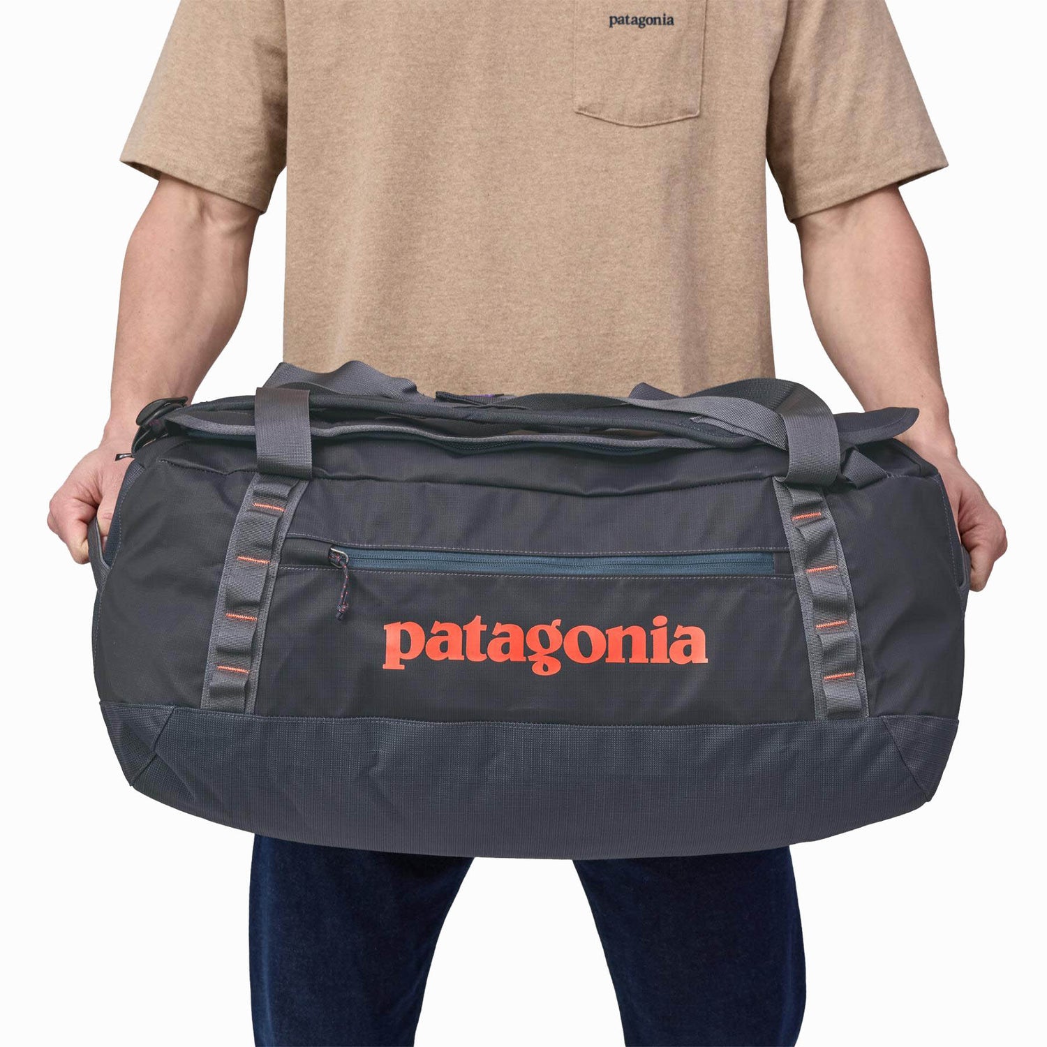 Patagonia Black Hole Duffel 55L Smolder Blue/Amanita Red-Black-Smolder Blue-Black/Black - 53 Degrees North 