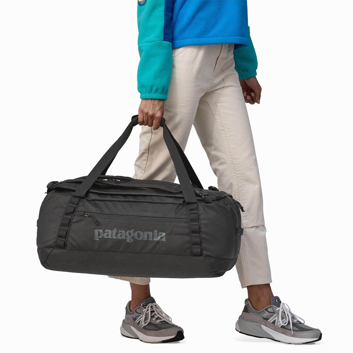Patagonia Black Hole Duffel 55L Smolder Blue/Amanita Red-Black-Smolder Blue-Black/Black - 53 Degrees North 