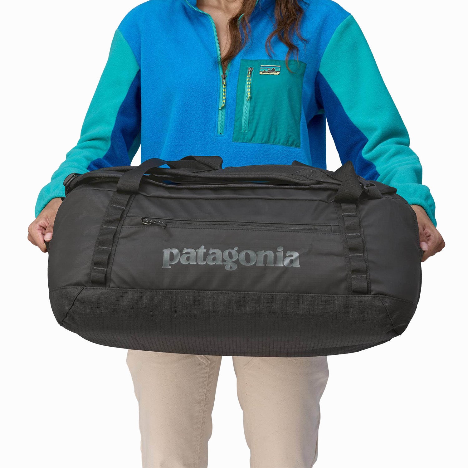 Patagonia Black Hole Duffel 55L Smolder Blue/Amanita Red-Black-Smolder Blue-Black/Black - 53 Degrees North 