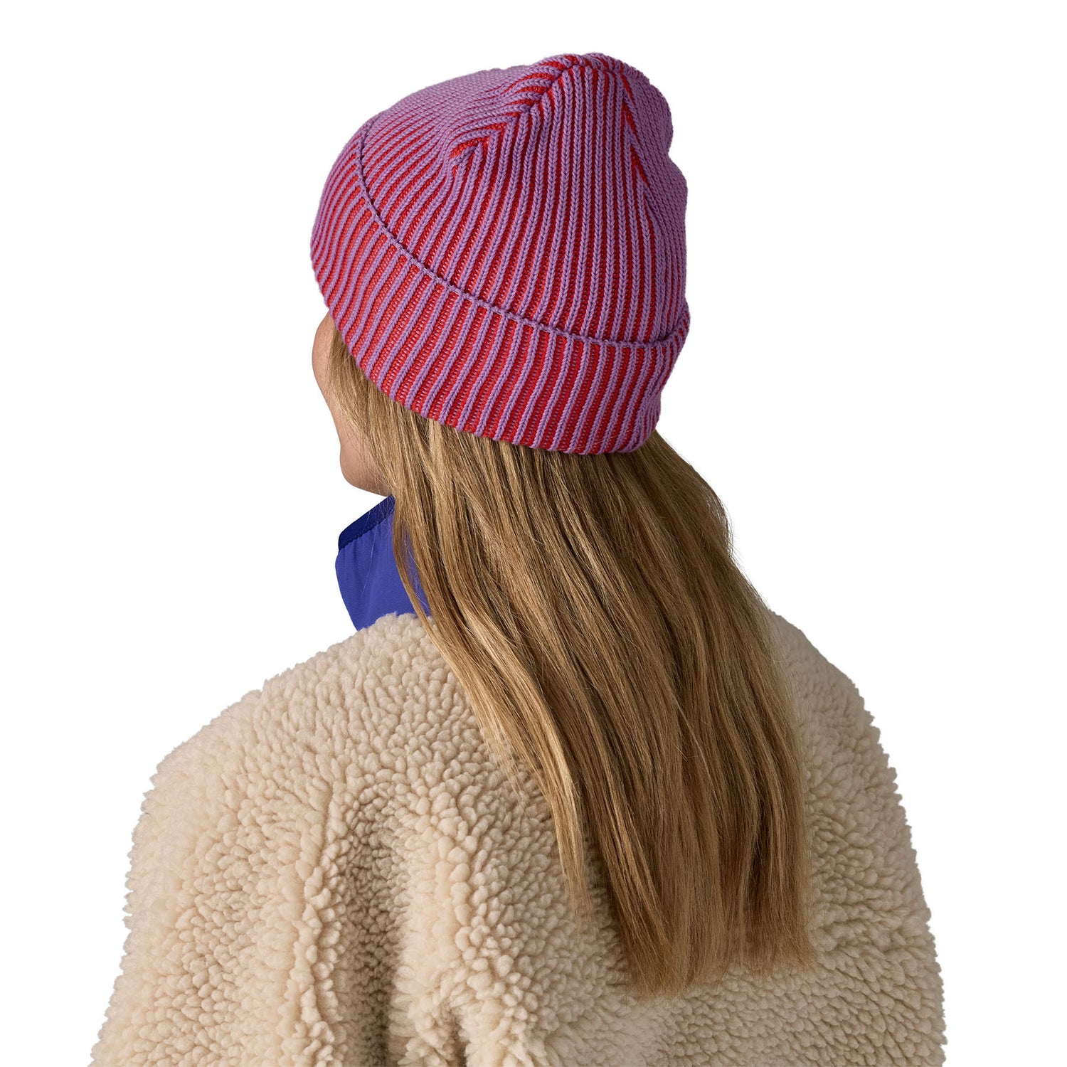 Patagonia Fisherman's Rolled Beanie Contrast Stripe/Black-Contrast Stripe/Brisk Purple-Cascade Green-Black-Navy Blue - 53 Degrees North 