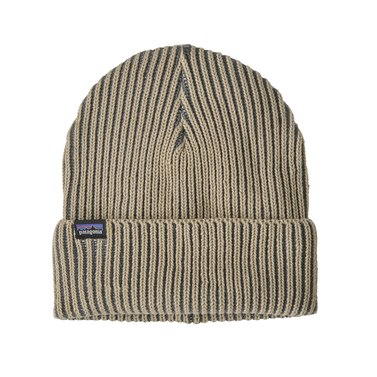 Patagonia Fishermans Rolled Beanie Contrast Stripe/Weathered Stone - 53 Degrees North