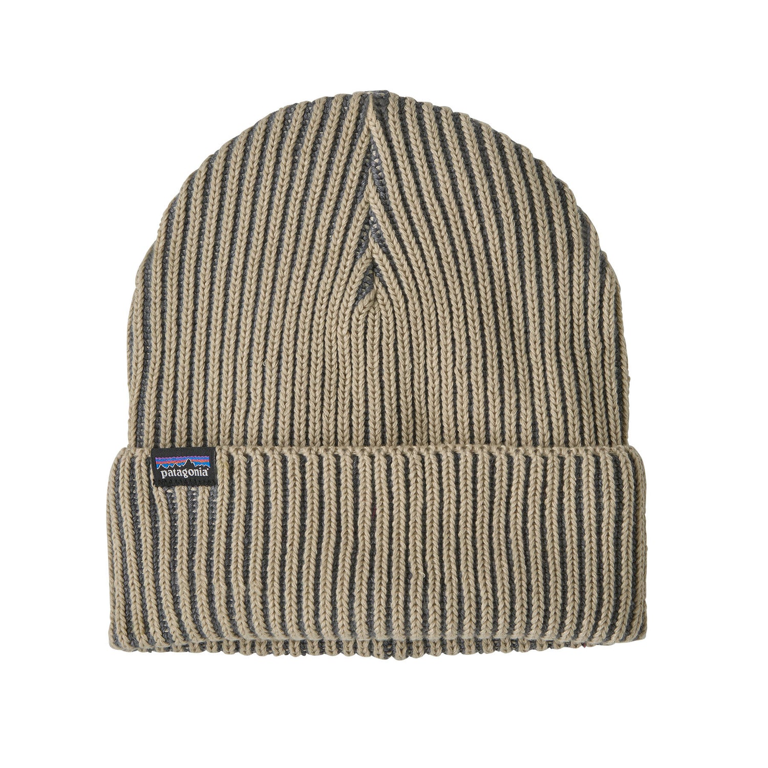 Patagonia Fishermans Rolled Beanie Contrast Stripe/Weathered Stone - 53 Degrees North
