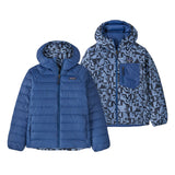 Patagonia Kids' Reversible Down Sweater Hooded Jacket Mother Tree/Sunken Blue / Age 7-8-Mother Tree/Sunken Blue / Age 9-10-Mother Tree/Sunken Blue / Age 11-12-Mother Tree/Sunken Blue / Age 13-14-Mother Tree/Sunken Blue / Age 15-16 - 53 Degrees North 